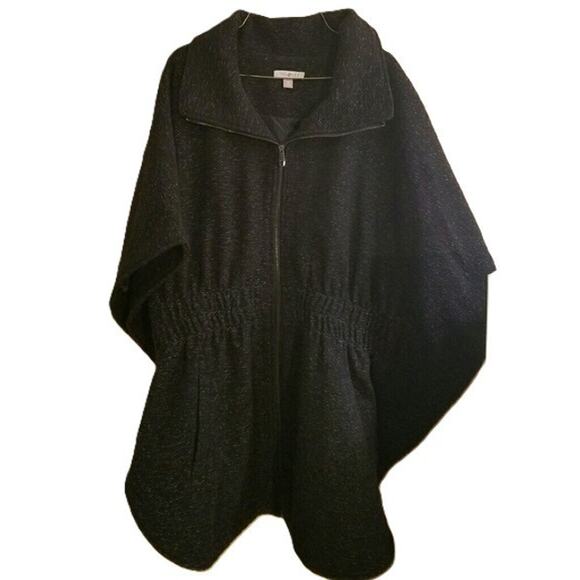 Roz & Ali 2X Sparkle Poncho Cape Zip Up Jacket - Picture 1 of 3